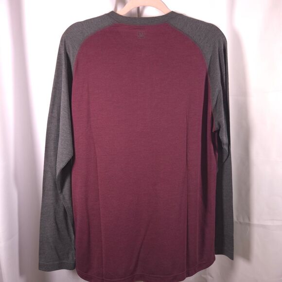 NWT Mizzen + Main Mens Medium Purple Grey Long Sleeve Henley Tee Shirt Top - Picture 4 of 7